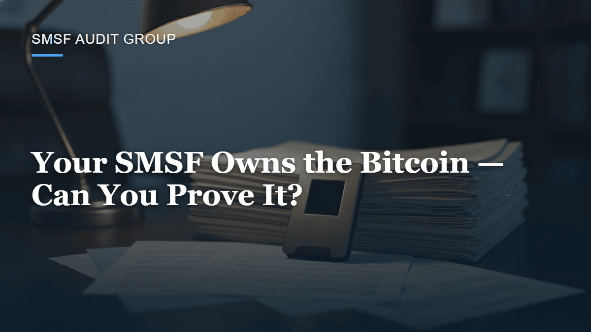 Your SMSF Owns the Bitcoin — Can You Prove It?